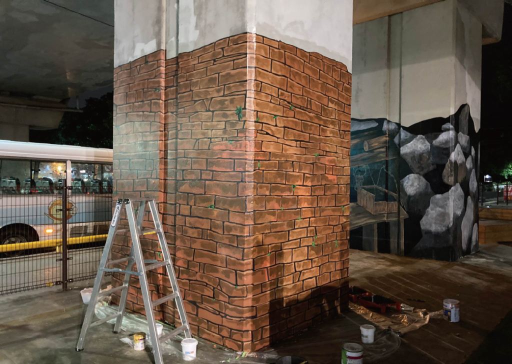 空間彩繪 進行繪製