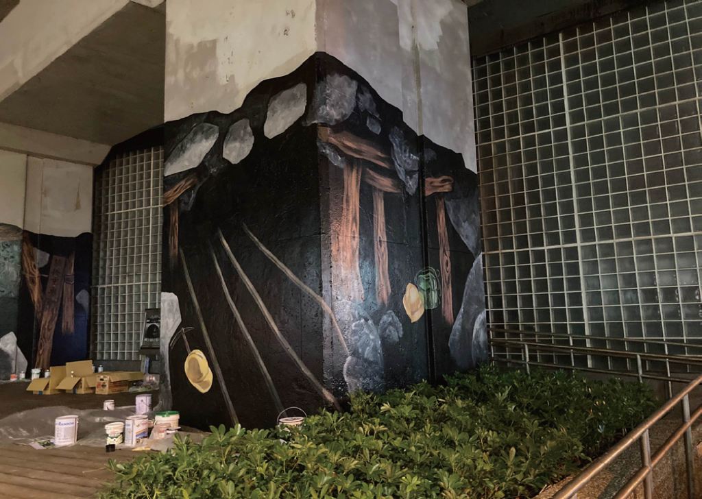 空間彩繪 進行繪製